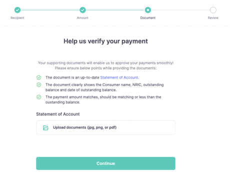 Help us verify your payment on CardUp